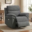 Harrow Electric Recliner Armchair - Dark Grey - Fabric