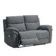 Harrow Electric Recliner Sofa - 2 Seater - Dark Grey - Fabric