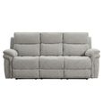 Harrow Electric Recliner Sofa - 3 Seater - Light Grey - Fabric