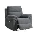 Harrow Electric Recliner Sofa Suite - 3+1+1 Seater - Dark Grey - Fabric