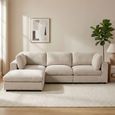 Haven Modular Sofa Suite - 3 Seater - with Footstool - Biscuit - Fabric