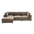 Haven Modular Sofa Suite - 3 Seater - with Footstool - Hazelnut - Fabric