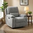 Knightsbridge Electric Recliner Armchair - Granite - Fabric
