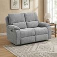 Knightsbridge Electric Recliner Sofa - 2 Seater - Granite - Fabric