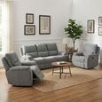 Knightsbridge Electric Recliner Sofa Suite - 3+1+1 Seater - Granite - Fabric