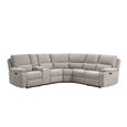 Knightsbridge Electric Recliner Corner Sofa - with Storage Console - Fossil - Fabric