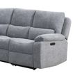 Knightsbridge Electric Recliner Corner Sofa - with Storage Console - Granite - Fabric