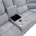 Knightsbridge Electric Recliner Corner Sofa - with Storage Console - Granite - Fabric