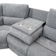 Knightsbridge Electric Recliner Corner Sofa - with Storage Console - Granite - Fabric