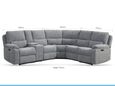 Knightsbridge Electric Recliner Corner Sofa - with Storage Console - Granite - Fabric