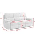 Knightsbridge Electric Recliner Sofa - 3 Seater - Fossil - Fabric