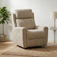 Mayfair Electric Recliner Armchair - Beige - Fabric