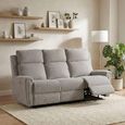 Mayfair Electric Recliner Sofa - 3 Seater - Ash Grey - Fabric