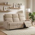 Mayfair Electric Recliner Sofa - 3 Seater - Beige - Fabric