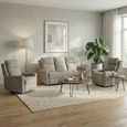 Mayfair Electric Recliner Sofa Suite - 3+1+1 Seater - Ash Grey - Fabric