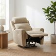 Mayfair Electric Recliner Armchair - Beige - Fabric