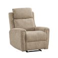 Mayfair Electric Recliner Armchair - Beige - Fabric