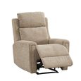 Mayfair Electric Recliner Armchair - Beige - Fabric