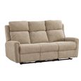 Mayfair Electric Recliner Sofa - 3 Seater - Beige - Fabric