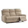 Mayfair Electric Recliner Sofa - 3 Seater - Beige - Fabric