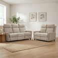 Mayfair Sofa Suite - 3+2 Seater - Beige - Fabric