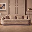 Fiji Sofa - 3 Seater - Grey Velvet Fabric