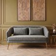Hendricks Sofa - 2 Seater - Grey Velvet Fabric