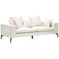 Avignon Sofa - 3 Seater - Cream Fabric with Black Metal Legs