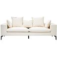 Avignon Sofa - 3 Seater - Cream Fabric with Black Metal Legs