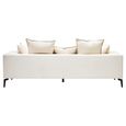 Avignon Sofa - 3 Seater - Cream Fabric with Black Metal Legs