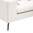 Avignon Sofa - 3 Seater - Cream Fabric with Black Metal Legs