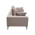 Avignon Sofa - 3 Seater - Grey Fabric with Black Metal Legs