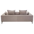 Avignon Sofa - 3 Seater - Grey Fabric with Black Metal Legs