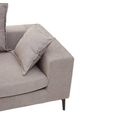 Avignon Sofa - 3 Seater - Grey Fabric with Black Metal Legs