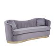 Franza Sofa - 3 Seater - Pleated Grey Velvet Fabric
