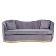 Franza Sofa - 3 Seater - Pleated Grey Velvet Fabric
