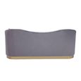 Franza Sofa - 3 Seater - Pleated Grey Velvet Fabric
