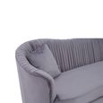 Franza Sofa - 3 Seater - Pleated Grey Velvet Fabric