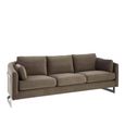 Freda Sofa - 3 Seater - Dark Grey Velvet Fabric
