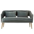 Hendricks Sofa - 2 Seater - Dusky Blue Velvet Fabric