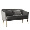 Hendricks Sofa - 2 Seater - Grey Velvet Fabric