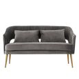Hendricks Sofa - 2 Seater - Grey Velvet Fabric
