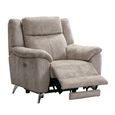 Monroe Electric Recliner Armchair - Adjustable Headrest - Fossil - Fabric