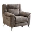 Monroe Electric Recliner Armchair - Adjustable Headrest - Stone - Fabric
