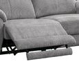 Monroe Electric Recliner Sofa - 2 Seater - Adjustable Headrest - Ash Grey - Fabric