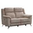 Monroe Electric Recliner Sofa - 2 Seater - Adjustable Headrest - Fossil - Fabric