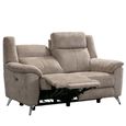 Monroe Electric Recliner Sofa - 2 Seater - Adjustable Headrest - Fossil - Fabric