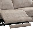 Monroe Electric Recliner Sofa - 2 Seater - Adjustable Headrest - Fossil - Fabric