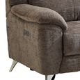 Monroe Electric Recliner Sofa - 2 Seater - Adjustable Headrest - Stone - Fabric