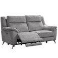 Monroe Electric Recliner Sofa Suite - 3+1+1 Seater - Adjustable Headrest - Ash Grey - Fabric